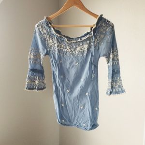Closet ClearOut!⚡️ H&M embroidered peasant top